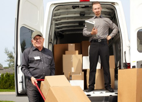 House movers preparing a local Thamesmead home removal