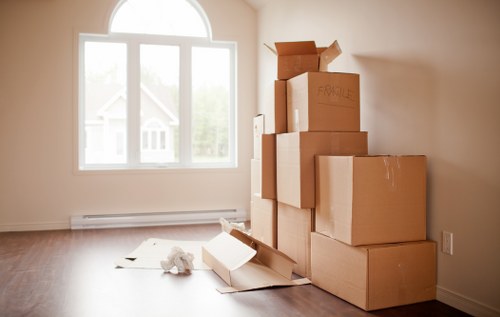 Careful loading of furniture and household items into a van