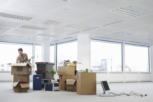 Careful wrapping of fragile household items during a move