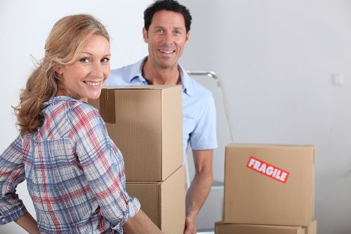 House removalists supporting a move in Thamesmead with boxes and furniture